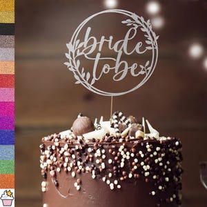 Cakeshop Personalisierte Braut Glitzer Cake Topper mit Streuseln | Benutzerdefinierte Farbe | Doppelseitige Glitzer-Karte/Kuchendekoration