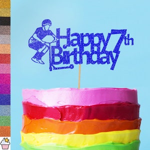 Cakeshop Personalised Tail Whipper Scooter Trick Happy Birthday Glitter Cake Topper with Sprinkles | Custom Colour Any Age Sport Cake Topper