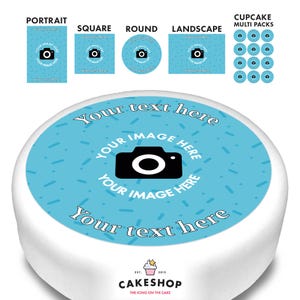 Cakeshop Personalised Edible Cake & Cupcake Toppers | Your Image and Text | Multiple Shapes and Sizes | Icing and Wafer Paper Options image 1