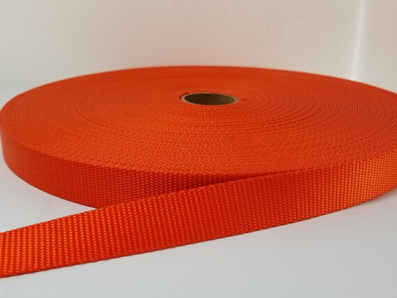 1 Orange Nylon Webbing, Orange Nylon Webbing 1 Inch Wide 25mm