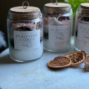 Purifying Citrus Ritual Bath Soak, Botanical bath soak, gift for her, spa gift, Epsom salt bath soak