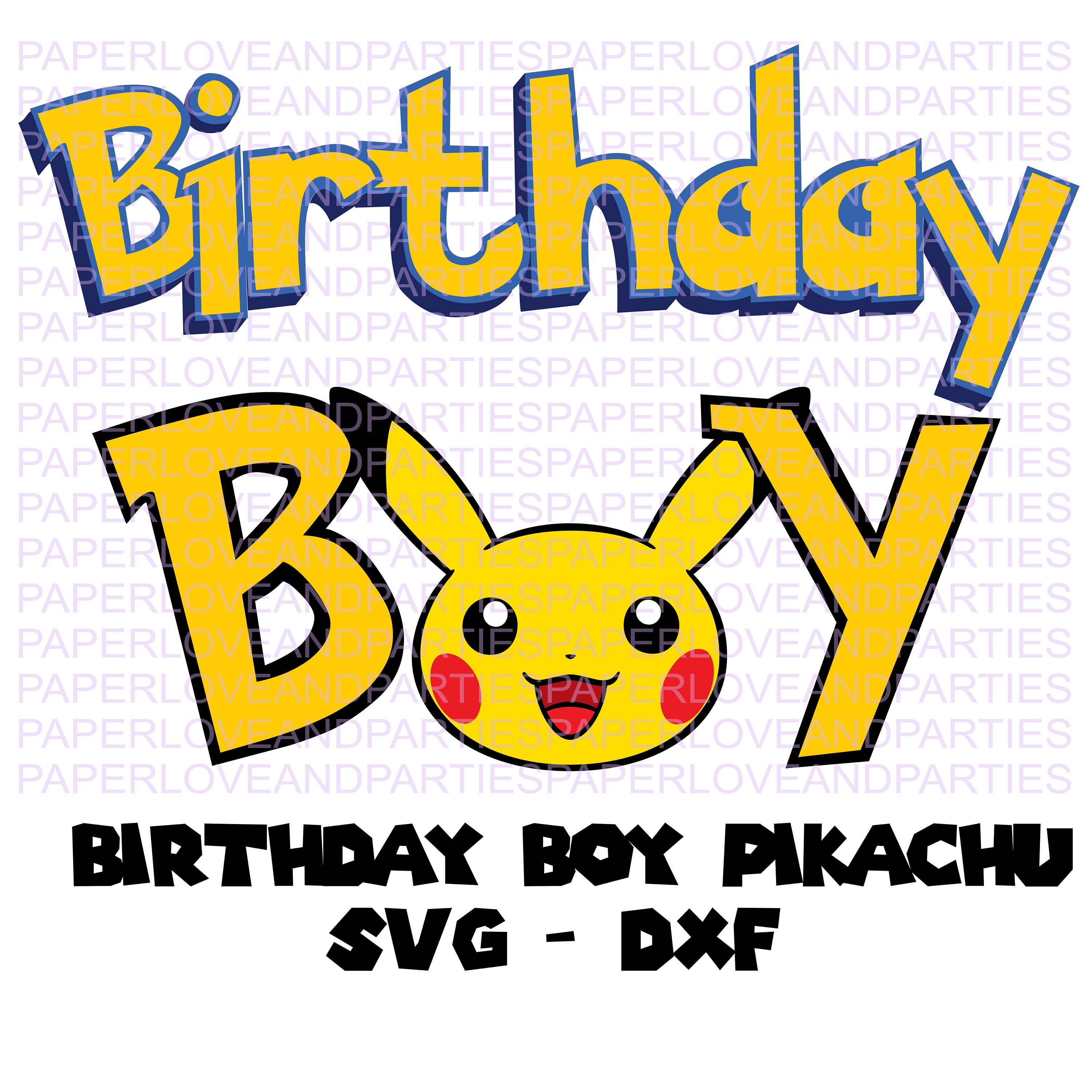Buy Birthday Boy Pikachu SVG SVG DXF. Cut File. Silhouette Online in