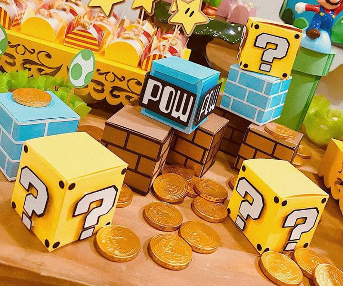 Super Mario Brick Boxes and Quest Block Cut File for Treats Etsy