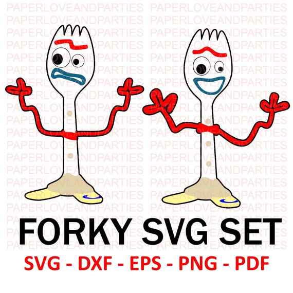 Forky SVG - DXF - PDF - Png - Eps, Toy story 4 Forky Clipart - Happy