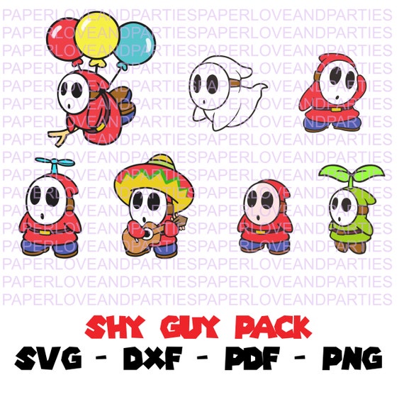 Download Shy Guy Characters Set Eps Pdf Svg Dxf Png Cut File Silhouette Cricut File Shy Guy Fly Guy Sombrero Guy Leaf Shy Guy Clipart By Papel Amor E Festa Catch