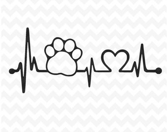 Download Paw Print Heartbeat Etsy