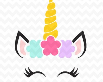 Unicorn SVG, Unicorn head Svg, Unicorn flower svg, Unicorn Face SVG, Cute Unicorn SVG, Cricut, Silhouette Cut File