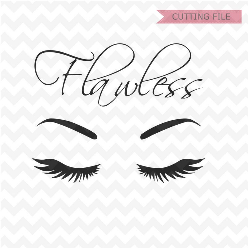Download Flawless Svg Eyelashes Svg file Eyebrows SVG dxf and png | Etsy