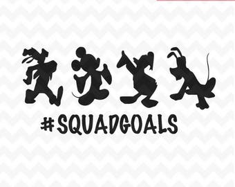 Squad Goals SVG, Mickey mouse and friends Squadgoals SVG and png, Squad Goals, svg Vector for Silhouette Cricut and silhouette
