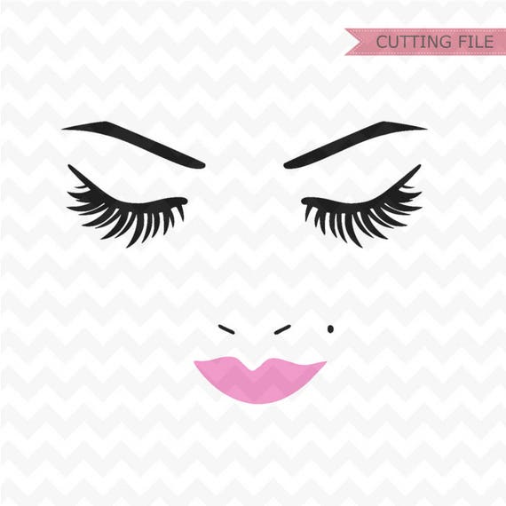 Download Woman face svg Eyelashes Svg file Eyebrows SVG Instant | Etsy