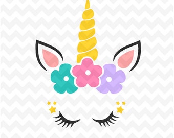 Unicorn SVG, Unicorn flower horn svg Cut files, Unicorn svg and PNG instant download, Cute unicorn svg, cricut silhouette unicorn file