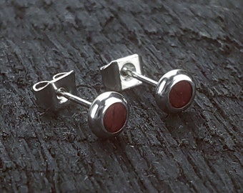Small Bloodwood Stud Earrings with Stainless Steel Post