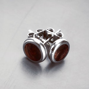 Santos Rosewood Stud Earrings with Stainless Steel Posts