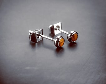Tiny Honduran Rosewood Stud Earrings with Stainless Steel Post