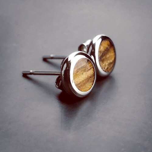 Wood Studs Wood Earrings Mens Earrings Wooden Stud Etsy