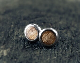Butternut Wood And Stainless Steel Stud Earrings – Handmade, Warm & Subtle Natural Wood Jewelry