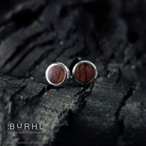 Bubinga Wood Stud Earrings with Stainless Steel or Titanium Posts