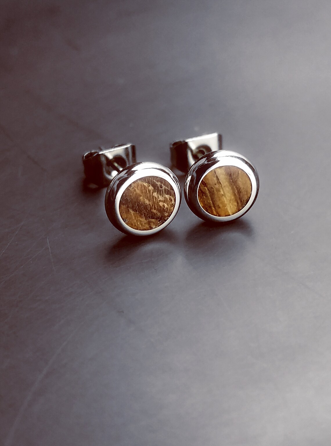 Mens wood stud earrings Clearance