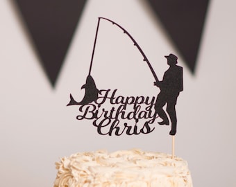Fishing Cake Topper | Etsy