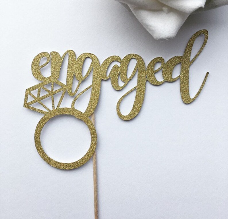 Engaged Cupcake Toppers Engagement Cupake Topper Engagement Etsy