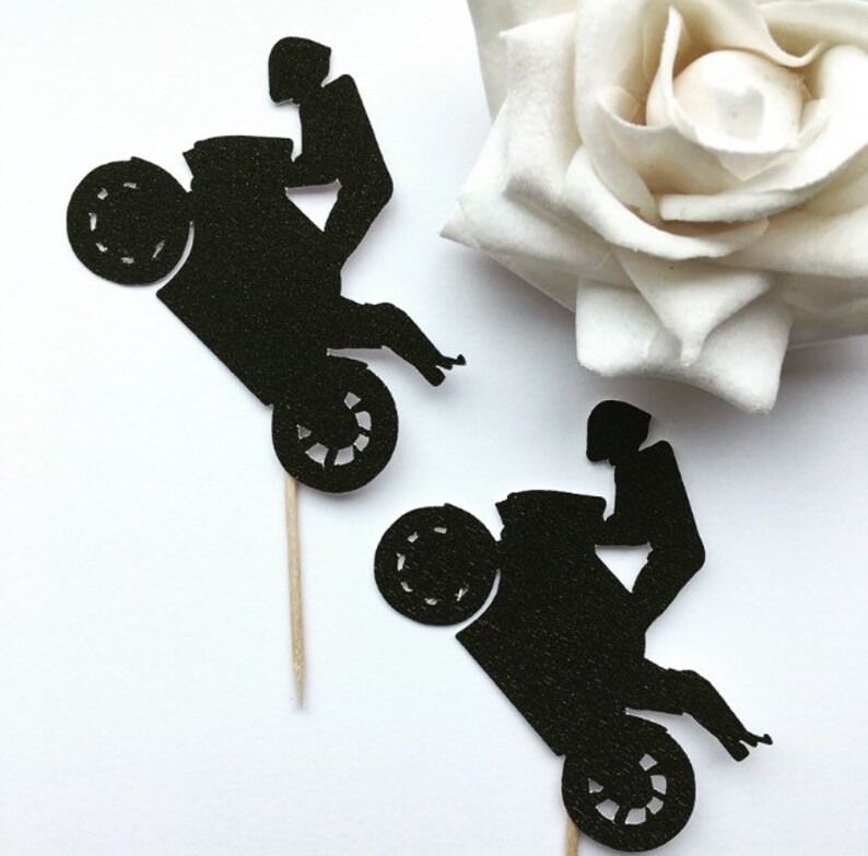 Motorbike Cupcake Toppers Motorcycle Cupcake Decoration Etsy