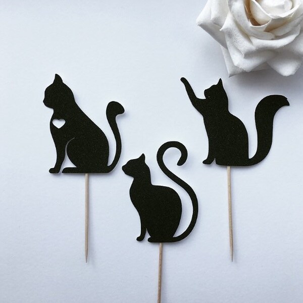 Cat Cake Toppers Etsy UK