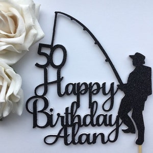 Fishing Cake Topper Personalised Fishing Cake Topper Male - Etsy