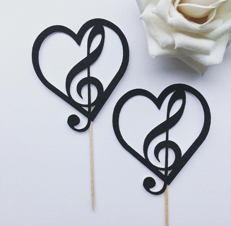 Music Note Cupcake Topper Music Cake Decoration Treble Clef Etsy