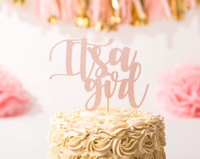 Its a Girl Cake Topper, Its A Girl Baby Shower Cake Topper, Girl Baby ...