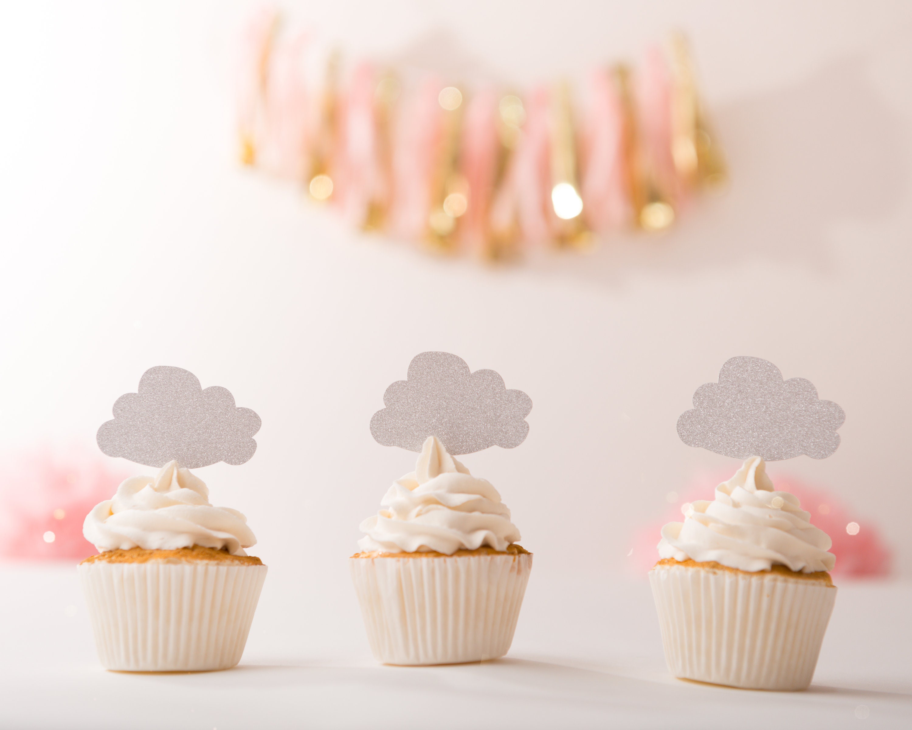 Cloud Cupcake Toppers Cloud Cupcake Topper Baby Shower | Etsy