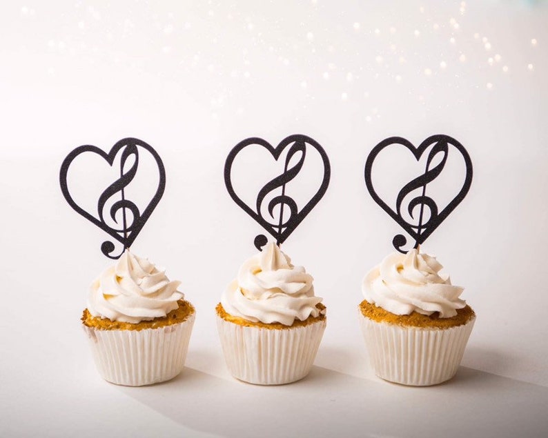 Music Note Cupcake Topper Music Cake Decoration Treble Clef Etsy UK