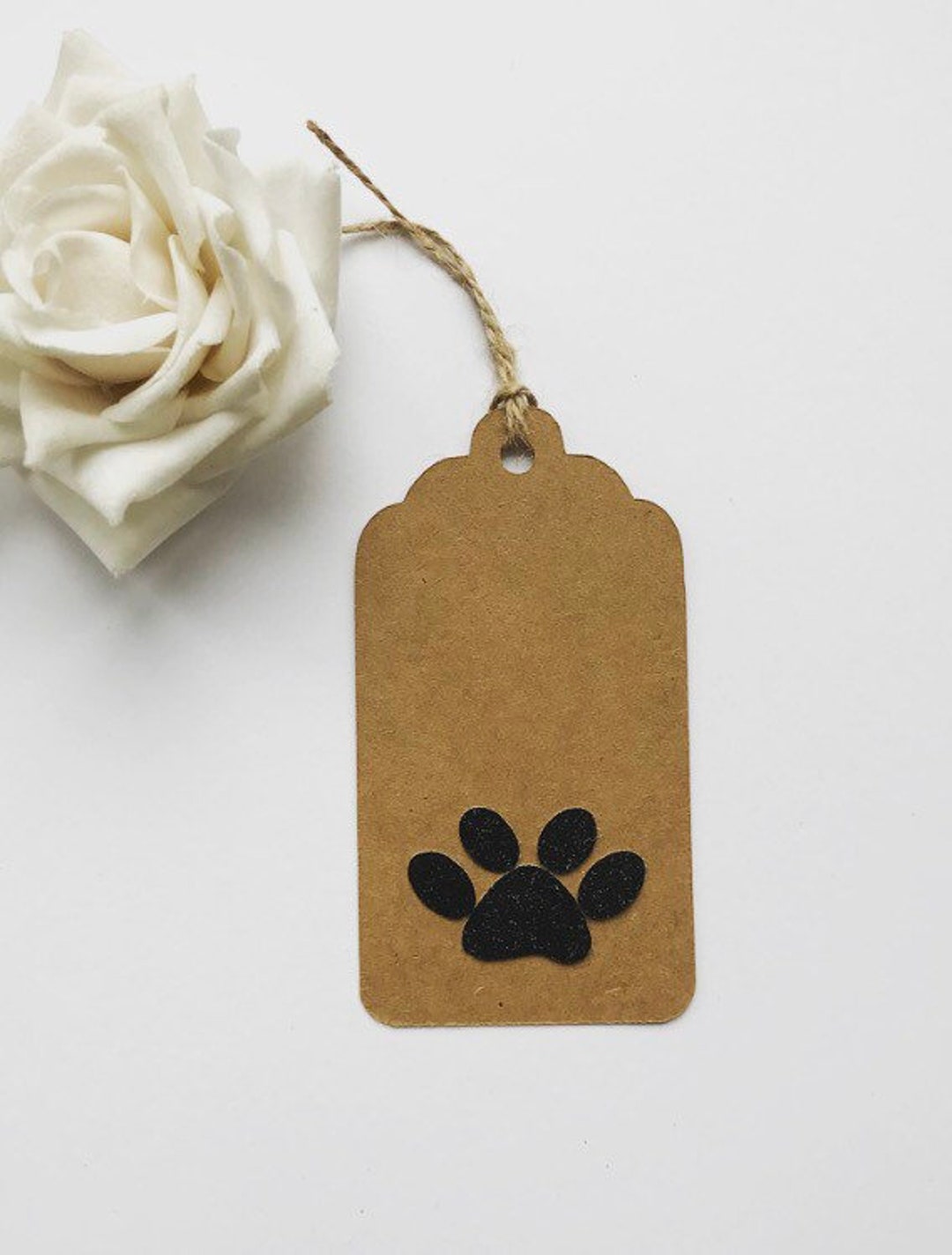 Paw Print Gift Tag Dog Paw Print Gift Tag Dog Wrapping Etsy