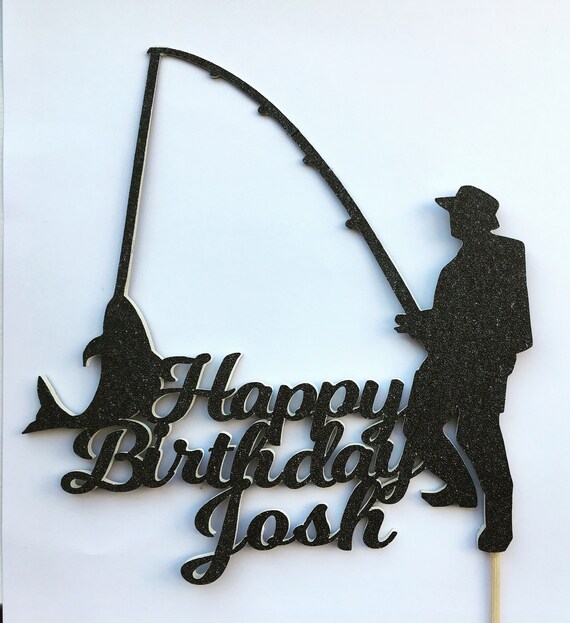 Pike en el extremo de gancho Personalizado A4 Glaseado Edible Cake Topper Cumpleaños De Pesca