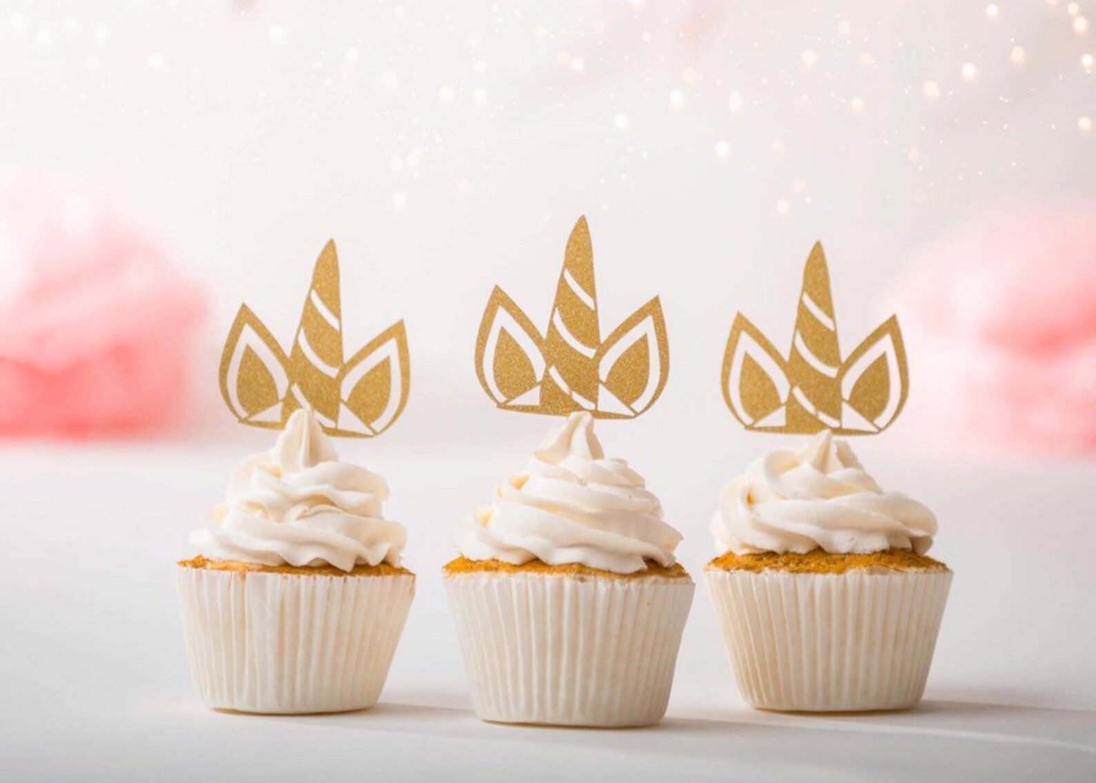 Glitter Unicorn Horn Cupcake Picks Page Three