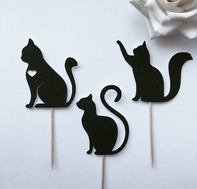 Cat Cupcake Toppers Cat Cake Topper Cat Cake Decoration Etsy UK