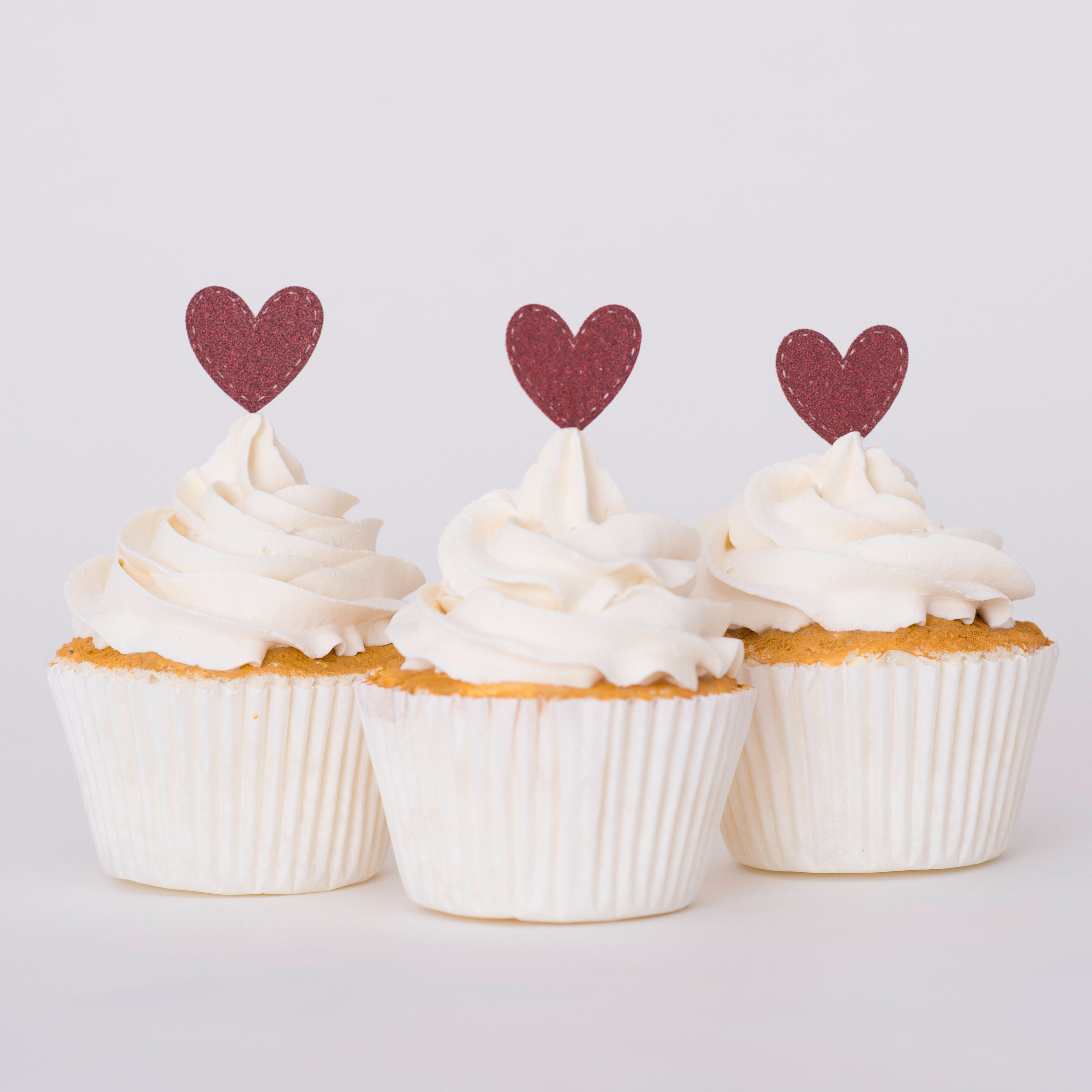 Heart Cupcake Toppers Love Heart Cupcake Topper First Etsy