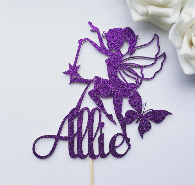 Fairy Birthday Cake Topper Personalised Fairy Cake Topper Etsy