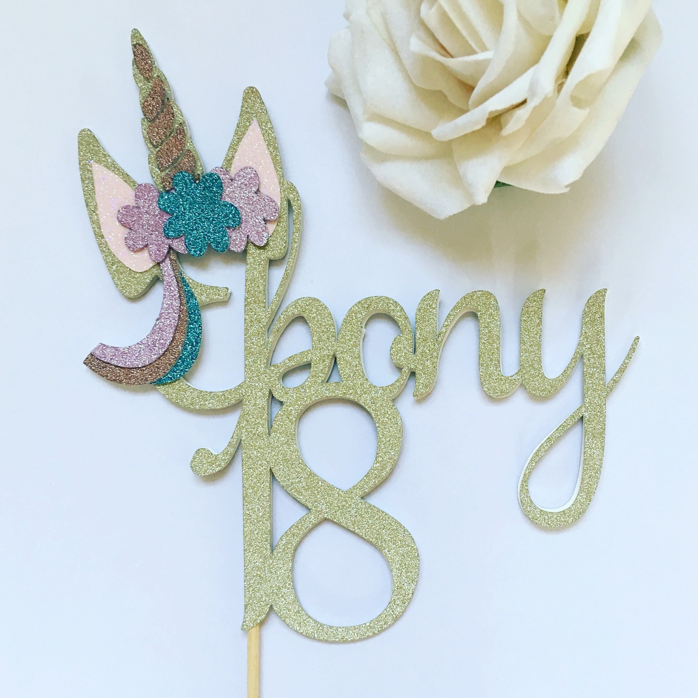 Unicorn Cake Topper Personalised Unicorn Cake Topper Unicorn Etsy UK