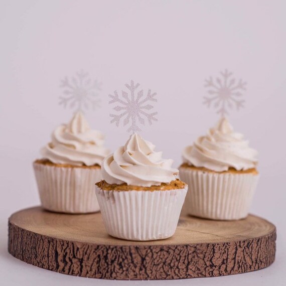 Snowflake Cupcake Topper Snowflake Cake Decoration Etsy