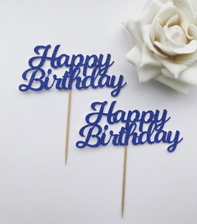 Happy Birthday Cupcake Toppers Birthday Cupcake Toppers Etsy UK