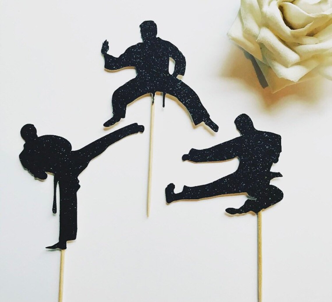 Karate Cupcake Toppers Karate Birthday Cake Decoration Etsy Canada