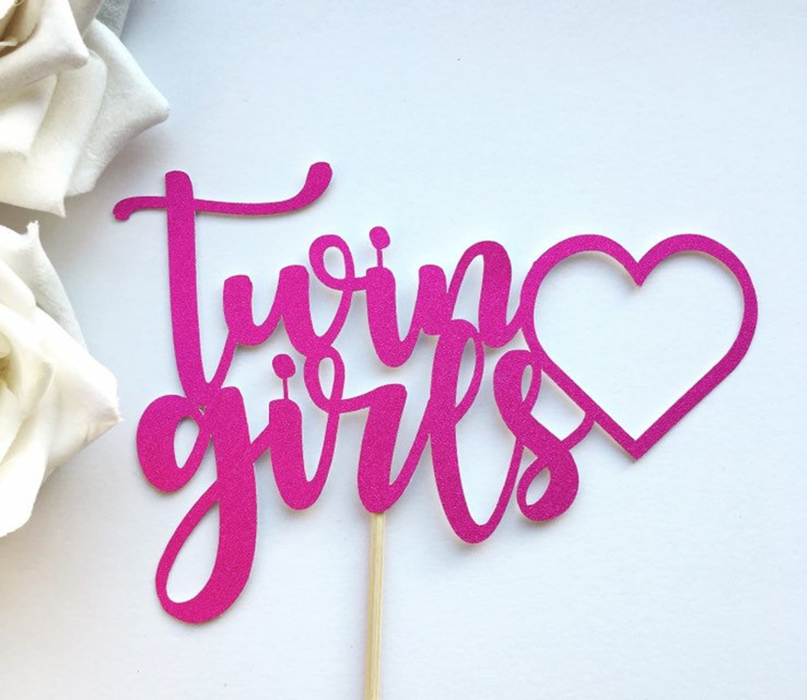 Twin Girls Cake Topper Twin Girls Baby Shower Cake Topper Etsy