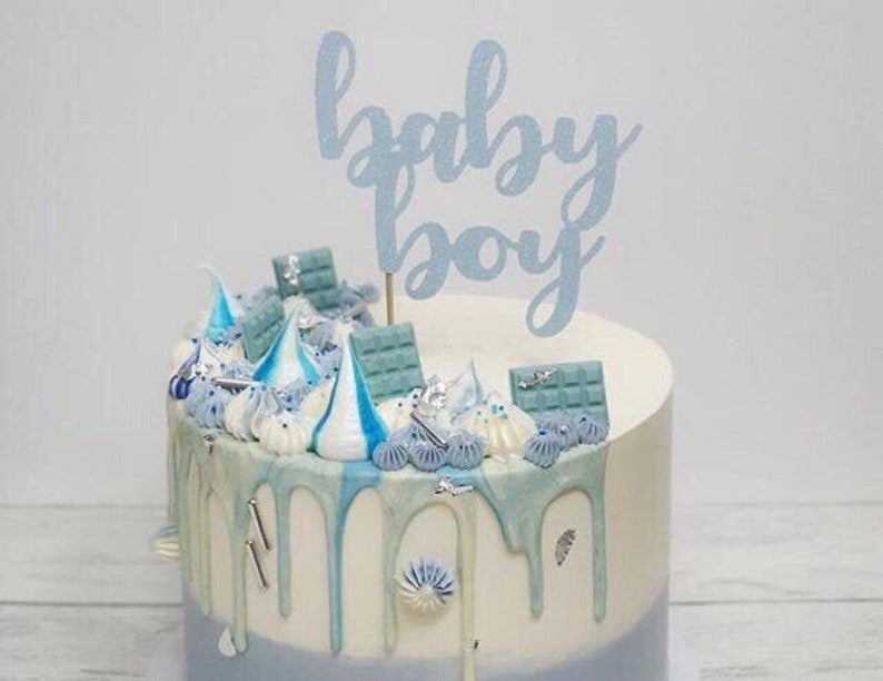 Baby Boy Cake Topper Boy Baby Shower Cake Topper Baby Boy Etsy