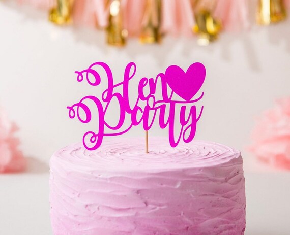 Gallina Personalizado Fiesta Brillo del oro tarjeta Cake Topper Gallina Fiesta Decoración Pasteles