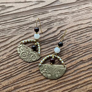 Paire De Boucles D'oreilles Anneaux Dorés Style Ethnique Oriental - Alliage, Neuves Avec étiquettes