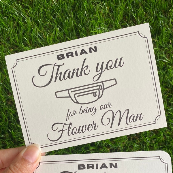 Thank You for Being Our Flower Dude | My Flower Bro, Flower Man Thank You Card | Ring Security, Bearer, Groomsman, Best Man Thank You Card