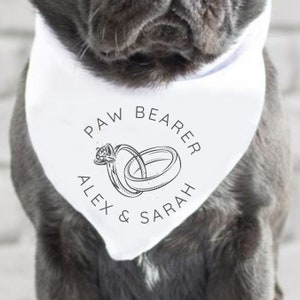 Pfotenträger Hund I Do Too Hundehalstuch | Tiere-Liebhaber Hochzeit Schal | Hochzeit Hund Accessoire | Hundebekleidung | Hund der Ehre Hochzeit Bandana