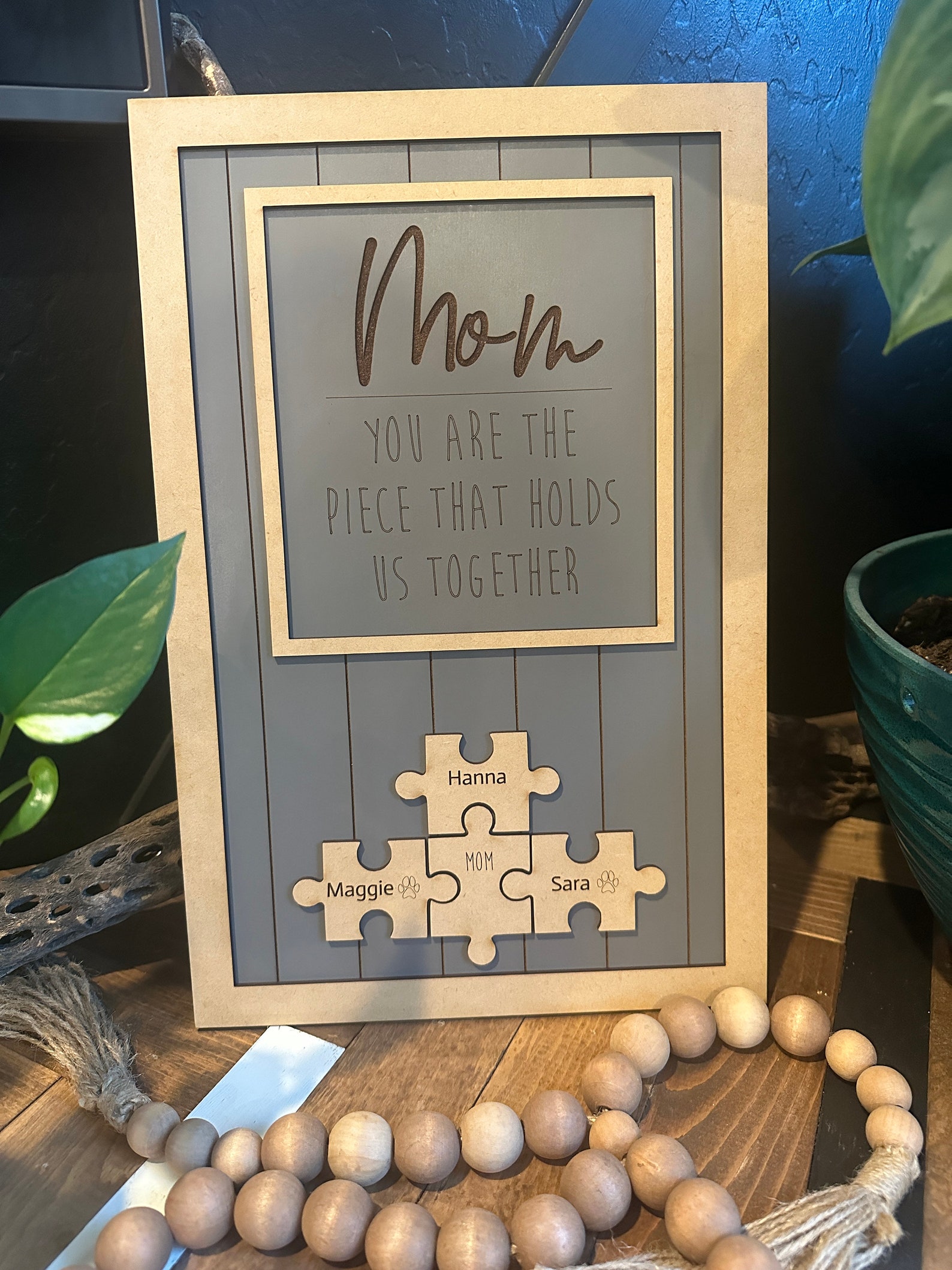 Mother's Day Puzzle Sign, Gift for Mom, Moms Day Gift, Gift for Her,mom