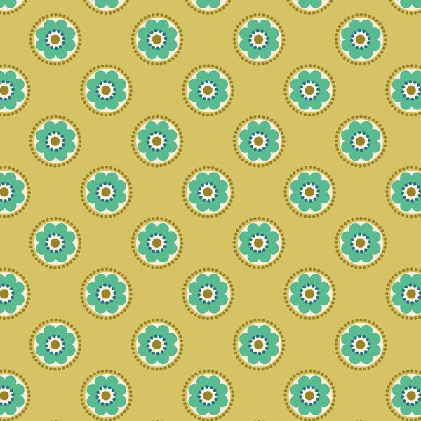 1/2 Metre Funky Daisy Yellow from Lewis & Irene's Flower Child Collection by 100% Cotton Fabric 'Quilting Quality'  A437 Retro Seventies