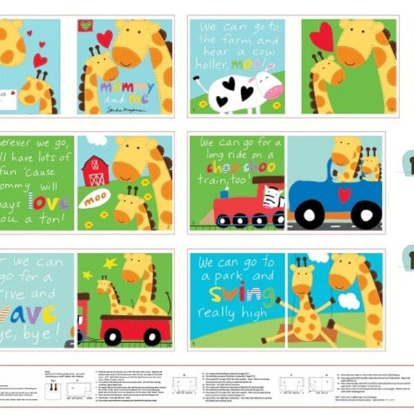 Mommy and Me Huggable & Loveable Book Panel by Sandra Magsamen for Studio E  100% cotton 'quilting quality' 3363